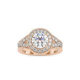 1.5 Carat Split Shank Halo Engagement Ring