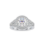 1.5 Carat Split Shank Halo Engagement Ring