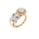 Antique Blue Stone Statement Diamond Ring