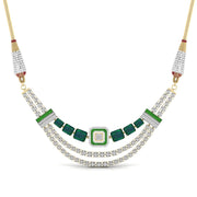 Regal Emerald Diamond Wedding Necklace