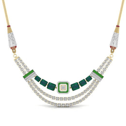 Regal Emerald Diamond Wedding Necklace