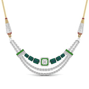 Regal Emerald Diamond Wedding Necklace