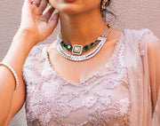 Regal Emerald Diamond Wedding Necklace