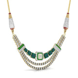 Regal Emerald Diamond Wedding Necklace