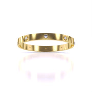 Sparkling Diamond Accent Gold Bangle
