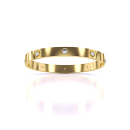 Sparkling Diamond Accent Gold Bangle