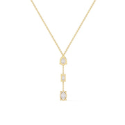 Y-Necklace with Pear, Baguette, and Oval Gemstones