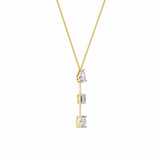 Y-Necklace with Pear, Baguette, and Oval Gemstones