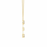 Y-Necklace with Pear, Baguette, and Oval Gemstones