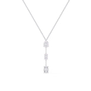 Y-Necklace with Pear, Baguette, and Oval Gemstones