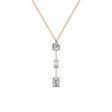 Y-Necklace with Pear, Baguette, and Oval Gemstones