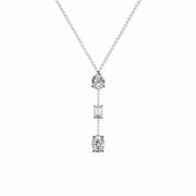 Y-Necklace with Pear, Baguette, and Oval Gemstones